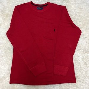 Like New - Polo Ralph Lauren Mens Red Waffle Knit Top